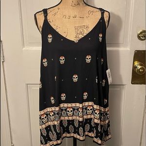 NWT Torrid Black Skull Swing Cami Tank Top sz 2 (18-20)